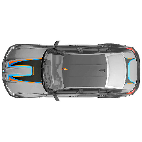 Calcomanía Vinilo Abstracta de Rendimiento M para Capó y Maletero BMW M3 G80 1