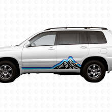 Pegatinas adhesivas de vinilo con franjas laterales gráficas estilo vintage Mountains para Toyota Highlander 2006_3