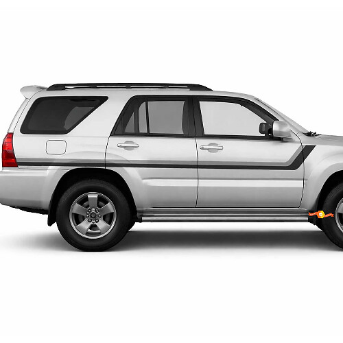 Pegatinas de vinilo laterales con franjas gemelas estilo Heritage para Toyota 4Runner 2002-2009 1