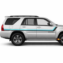 Pegatinas de vinilo laterales con franjas gemelas estilo Heritage para Toyota 4Runner 2002-2009 3