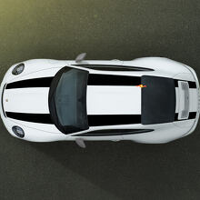 Kit de Calcomanías de Vinilo con Rayas Dobles Anchas para Capó, Techo y Maletero para Porsche 911R 3