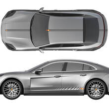 Kit de Calcomanías de Vinilo con Rayas de Carreras para Lados Capó Techo Maletero para Porsche Panamera 2