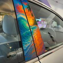 Pegatinas adhesivas de vinilo para puertas tipo pilar con estilo onda de playa 2