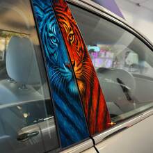 Calcomanía de Vinilo para Puertas con Pilar de Camuflaje Tigre de Dos Tonos 2