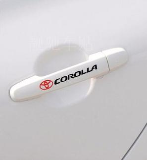 4 X emblemas para pegatinas de pomo de puerta, calcomanía de puerta para Toyota corolla CARS