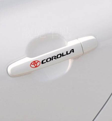 Juego de calcomanías de vinilo para manijas de puerta Corolla para Toyota Corolla
