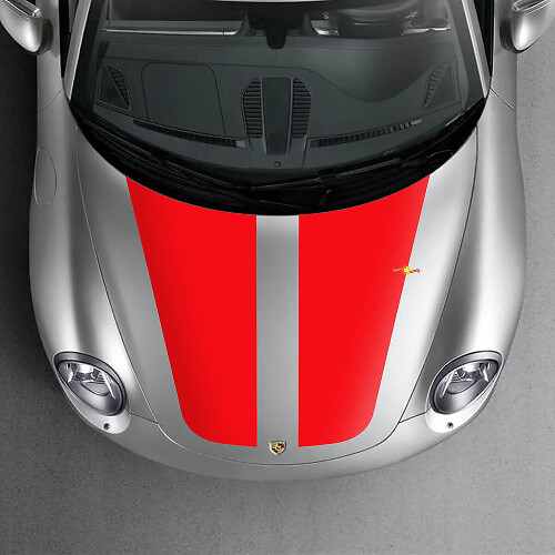 Kit de Vinilo de Capó con Franjas Dobles Anchas de Carreras para Porsche 911 996 997 Carrera 1