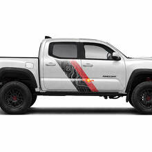 Pegatinas de vinilo laterales con doble raya estilo mapa topográfico para Tacoma 2015-2023 2