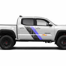 Pegatinas de vinilo laterales con doble raya estilo mapa topográfico para Tacoma 2015-2023 3