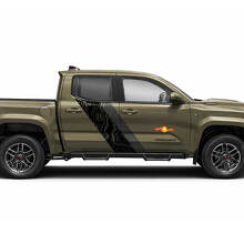 Pegatinas de vinilo laterales con rayas gemelas estilo mapa topográfico para Tacoma 2023+ 2