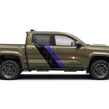 Pegatinas de vinilo laterales con rayas gemelas estilo mapa topográfico para Tacoma 2023+ 3