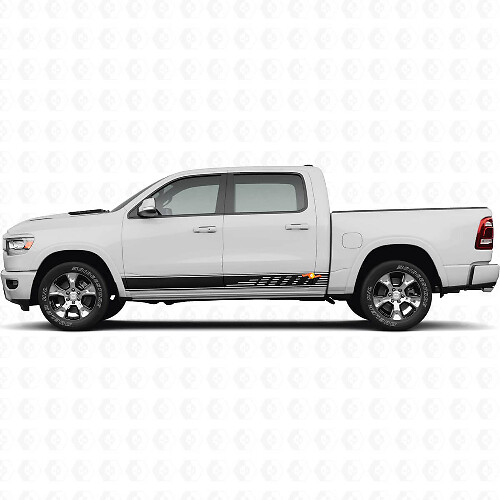 Pegatinas adhesivas de vinilo con rayas perforadas para la puerta lateral para Dodge Ram 1500 2019-2024