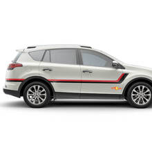 Pegatinas de vinilo con rayas gemelas para el lateral de la puerta para Toyota RAV4 2013-2018 2