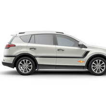 Pegatinas de vinilo con rayas gemelas para el lateral de la puerta para Toyota RAV4 2013-2018 3