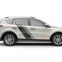 Pegatinas de Vinilo con Rayas Laterales Estilo Mapa Topográfico para Puerta para Toyota RAV4 2013-2018 2