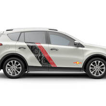 Pegatinas de Vinilo con Rayas Laterales Estilo Mapa Topográfico para Puerta para Toyota RAV4 2013-2018 3