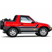 Pegatinas de vinilo de rayas gemelas para la puerta lateral para Toyota RAV4 1994-2000 2