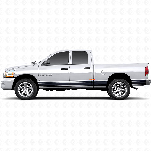 Calcomanía Vinilo Lateral de Panel de Umbral con Rayas Rectas para Dodge Ram 1500 2002-2008