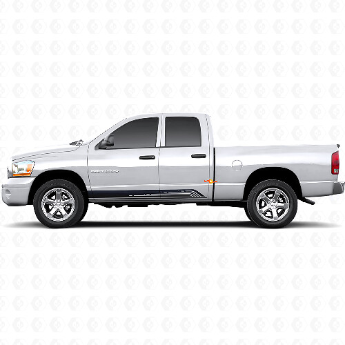 Calcomanía de vinilo con franjas curvas para panel de faldón de puerta para Dodge Ram 1500 2002-2008