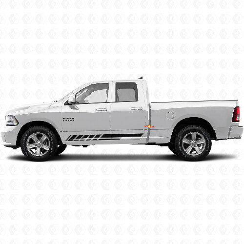 Calcomanía adhesiva de vinilo con franjas ajedrezadas para panel de faldón lateral de puerta para Dodge Ram 1500 2011-2018
