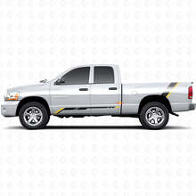 Calcomanía de vinilo gráfica de franjas a cuadros para panel lateral trasero de Dodge Ram 1500 2002-2008 2