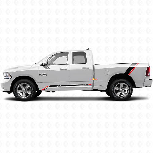 Calcomanía adhesiva de vinilo gráfica de panel lateral trasero con rayas a cuadros para Dodge Ram 1500 2011-2018