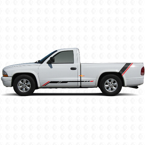 Calcomanía de vinilo con franjas a cuadros para panel lateral trasero para Dodge Dakota 1997-2004