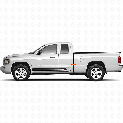 Calcomanía de vinilo con gráficos de rayas curvas para paneles laterales de puerta para Dodge Dakota 2005-2011