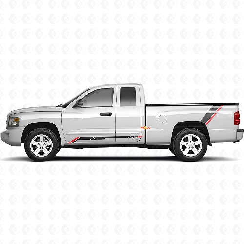 Calcomanía de vinilo de franjas a cuadros para panel lateral trasero para Dodge Dakota 2005-2011
