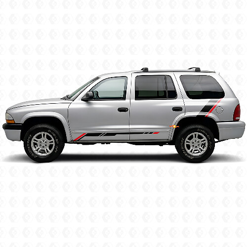Calcomanía de Vinilo de Panel Lateral Inferior con Rayas a Cuadros para Dodge Durango 1998-2003 1