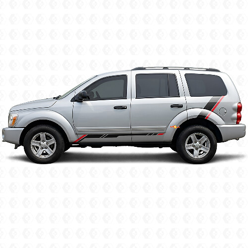 Pegatinas de vinilo a cuadros para paneles laterales traseros para Dodge Durango 2004-2009 1