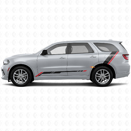 Pegatinas de vinilo de panel lateral trasero con rayas a cuadros para Dodge Durango 2011+ 1