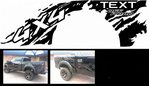 4x4 TEXT Off Road Mud Splatter Lateral de la caja Adhesivo de vinilo para Ford F-150 2010-2014