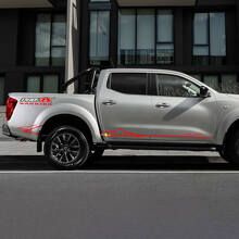 Pegatina de vinilo lateral tira fina Mouintains Style para Nissan Navara PRO 4X Warrior 3