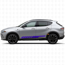 Pegatinas de vinilo con rayas a cuadros para paneles laterales de puerta para Dodge Hornet 2023+ 2