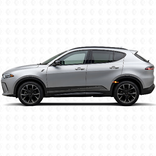 Calcomanía vinilo gráfica de franjas curvas para panel lateral de puerta para Dodge Hornet 2023+