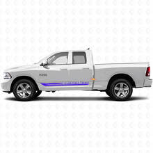Pegatinas de vinilo con franjas curvas a cuadros para paneles laterales para Dodge Ram 1500 2011-2018 2