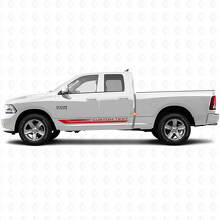 Pegatinas de vinilo con franjas curvas a cuadros para paneles laterales para Dodge Ram 1500 2011-2018 3