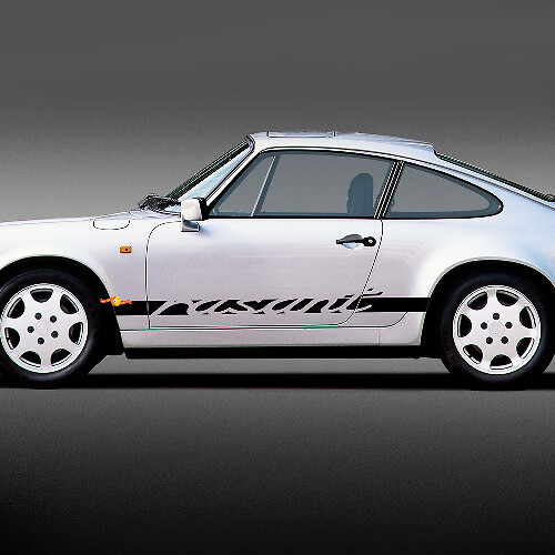 Calcomanía de vinilo con franja lateral y letras Rasant para Porsche 911