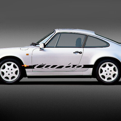 Adhesivo Vinilo de Franja Lateral con Letra Turbo para Porsche 911