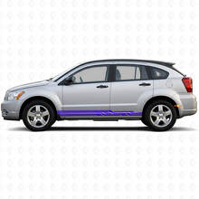 Calcomanía de vinilo para puerta de faldón con franjas curvas entrelazadas para Dodge Caliber 2007-2012_2