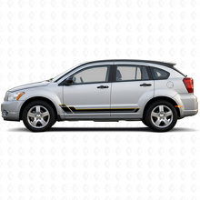 Calcomanía de vinilo para panel de estribo con franjas gemelas para Dodge Caliber 2007-2012_2