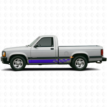 Calcomanía de vinilo para panel lateral con franjas ajedrezadas para Dodge Dakota 1987-1996_2