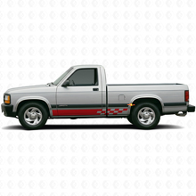 Calcomanía de vinilo para panel lateral con franjas ajedrezadas para Dodge Dakota 1987-1996_3