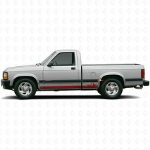 Vinilo Decorativo de Paneles Laterales con Rayas Finas y Montañas para Dodge Dakota 1987-1996_3