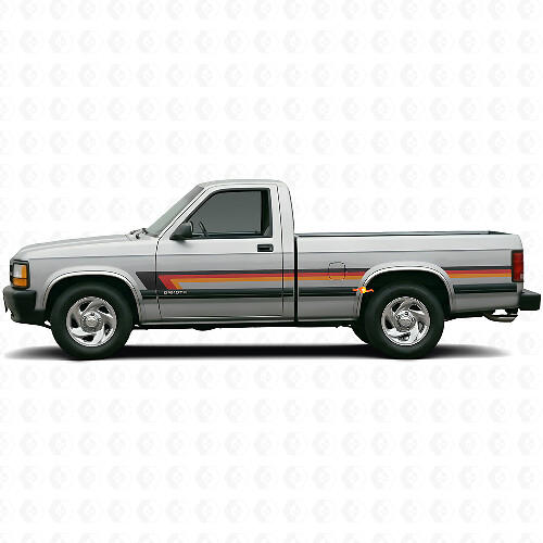 Calcomanía de vinilo lateral de puerta con triple franja para Dodge Dakota 1987-1996