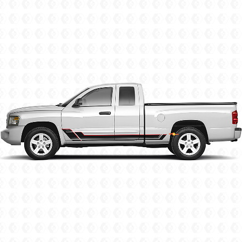 Kit de calcomanías de vinilo de franjas gemelas para paneles laterales para Dodge Dakota 2005-2011