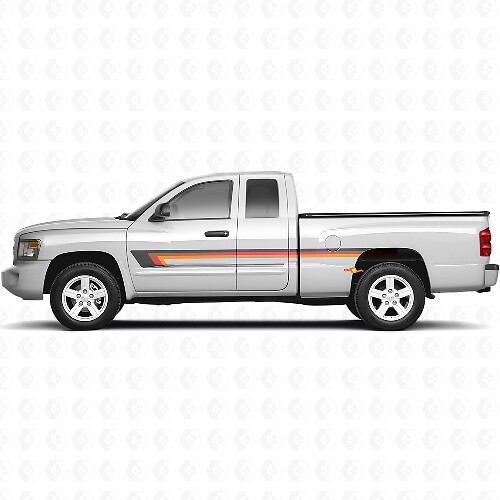 Calcomanía de vinilo con triple franja para la puerta lateral para Dodge Dakota 2005-2011