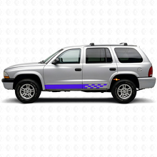 Calcomanía de vinilo con franjas a cuadros para paneles laterales Dodge Durango 1998-2003_2