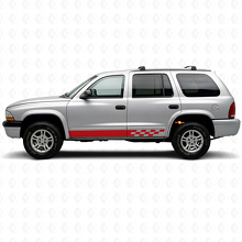Calcomanía de vinilo con franjas a cuadros para paneles laterales Dodge Durango 1998-2003_3